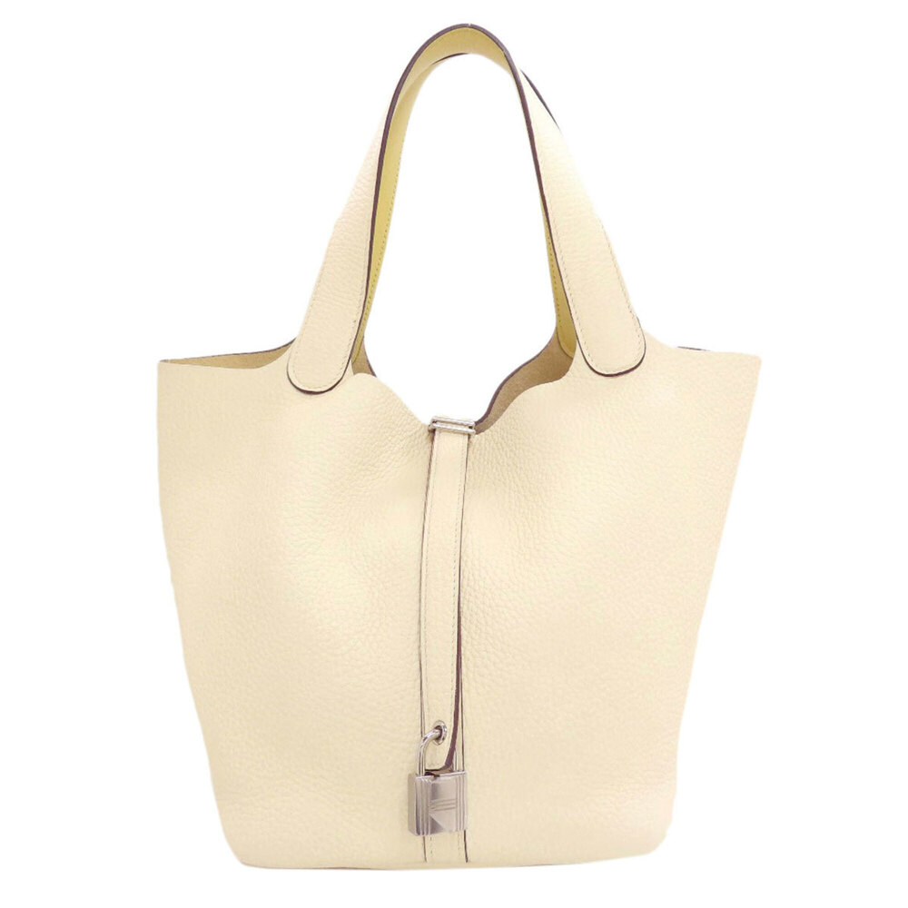 Hermes Picotin Lock MM Eclat Silver Hardware Handbag Taurillon Clemence Leath...